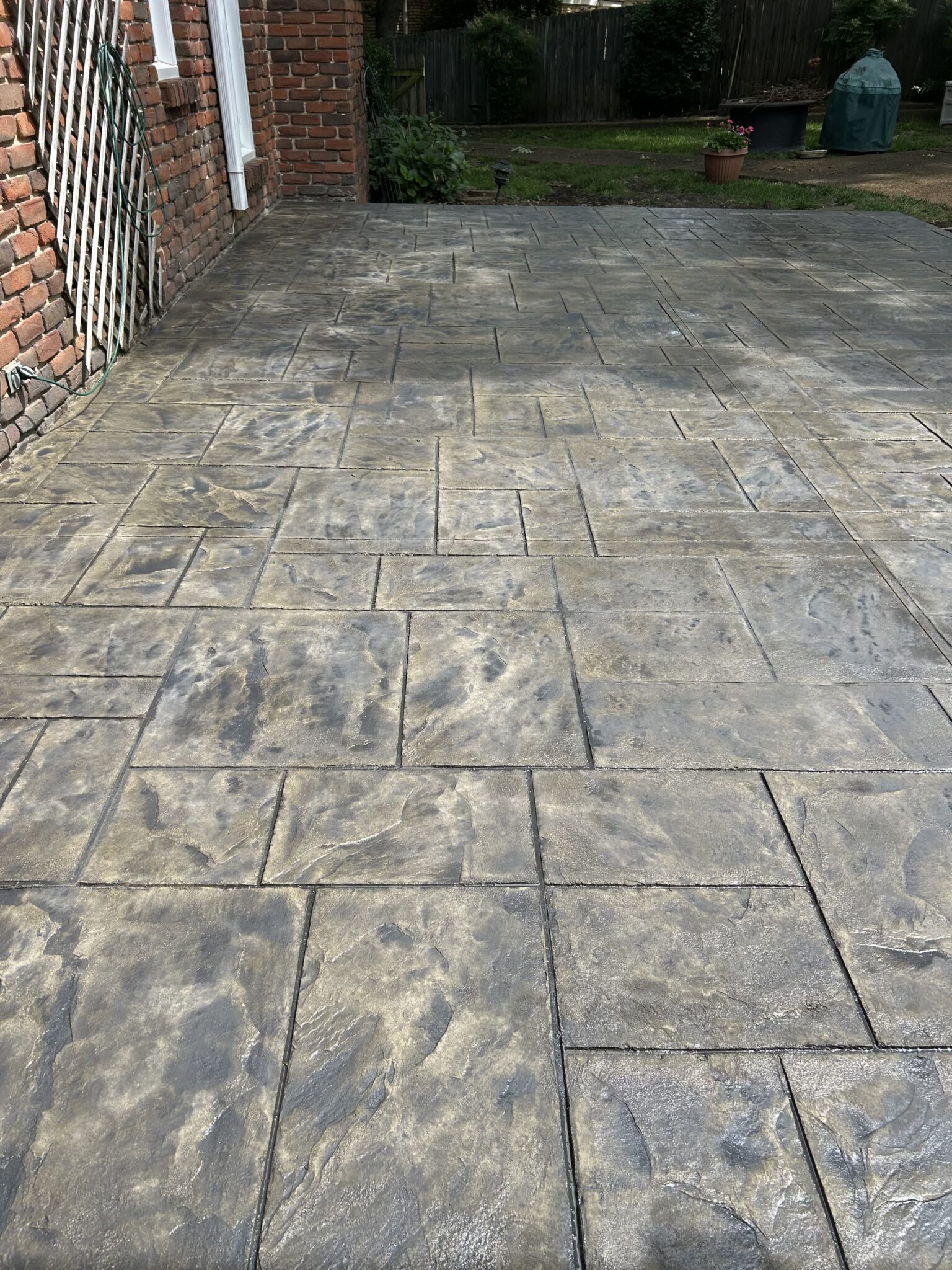 Stamped concrete patio