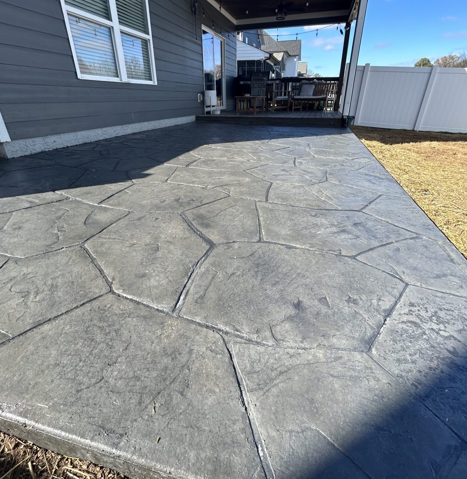 Stamped concrete patio